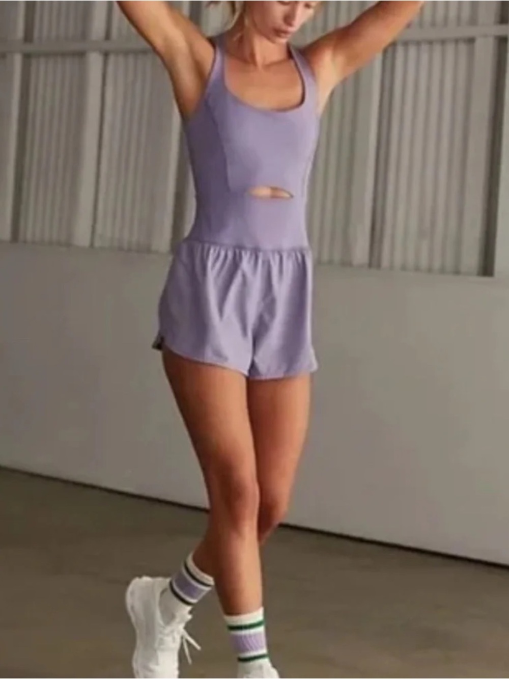 Free People Movement Righteous Runsie Active Romper Lavender Pickleball-Small